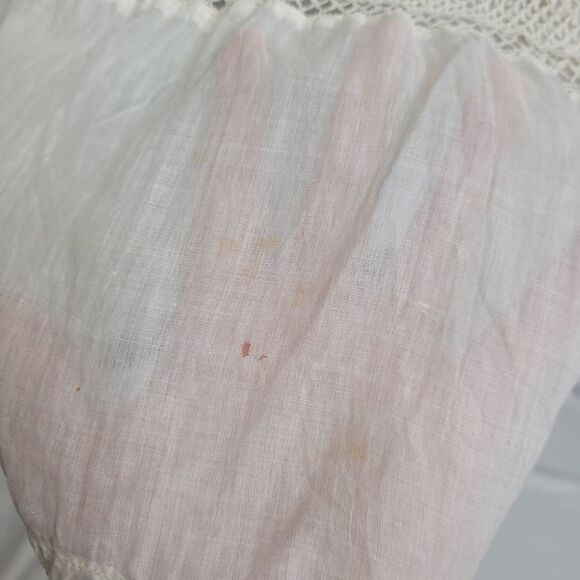 ANTIQUE vintage 1920s‎ Edwardian white drop waist tea slip dress XS - Picture 11 of 17